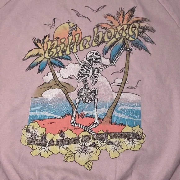 Billabong The Waves Crew Sweatshirt In Ameythst Smoke, NWOT - Picture 5 of 12